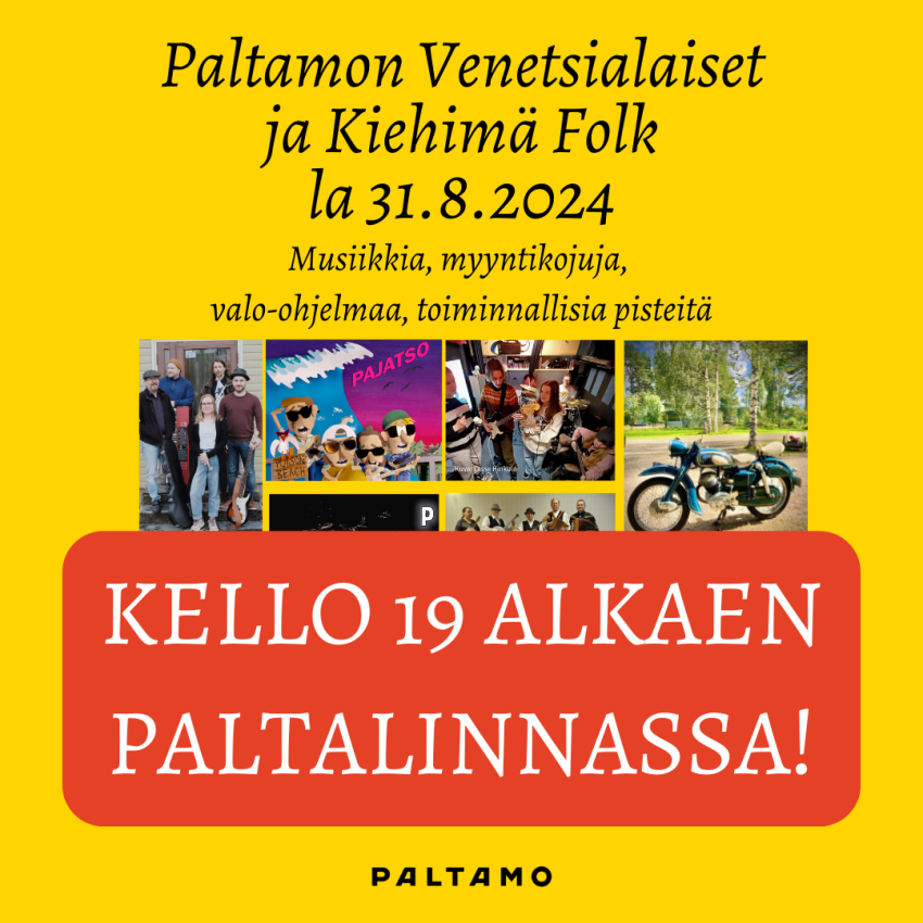 Kiehimä Folk 31.8. siirtyy Paltalinnaan kello 19 eteenpäin